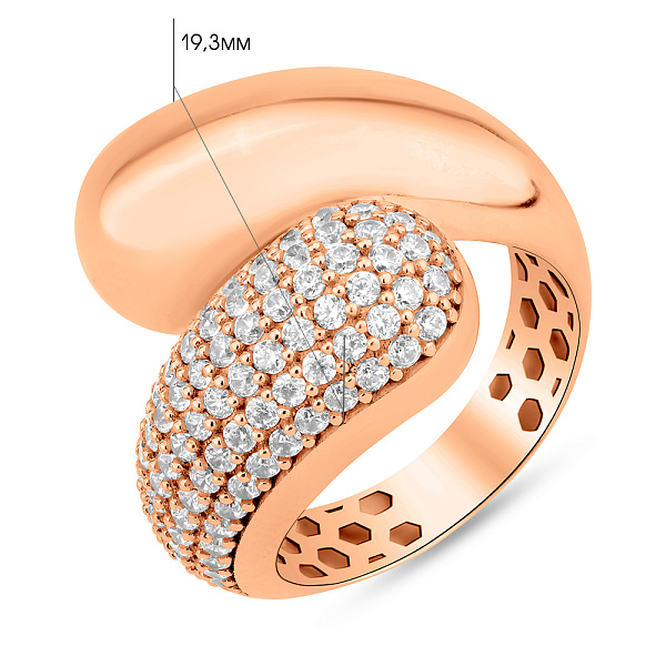 Золотое кольцо с фианитами (арт. 152054) – изображение 4