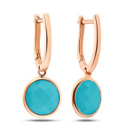 Золотые серьги с подвесками из кварца (арт. 106328Пкбр)