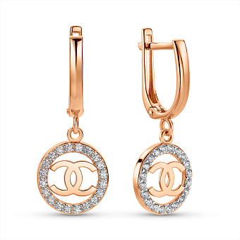 Фото Серьги из красного золота (арт. 1101215)