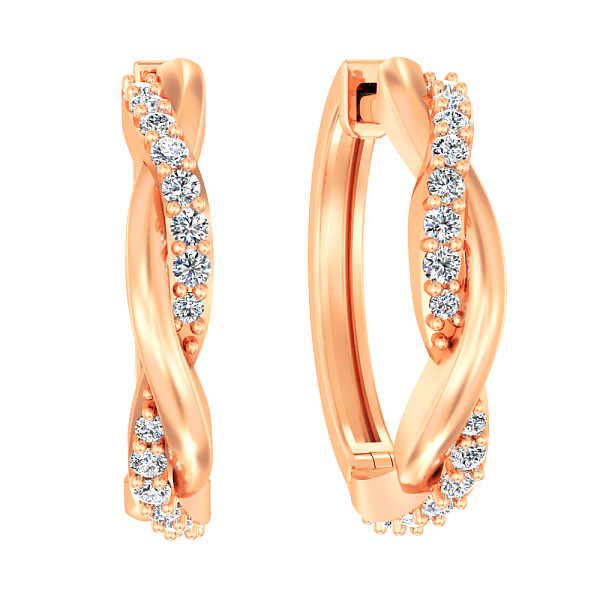 Золотые серьги с бриллиантами (арт. С011323030) – изображение 1