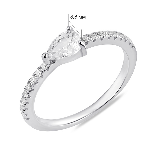 Серебряное кольцо с дорожкой из фианитов (арт. 7501/7065) – изображение 2