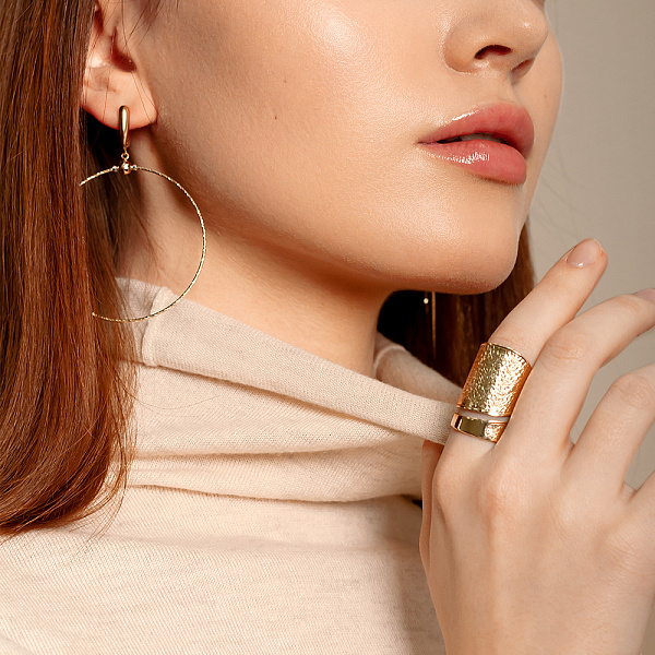 Золотые сережки-подвески Francelli без камней (арт. 108028/60) – изображение 2