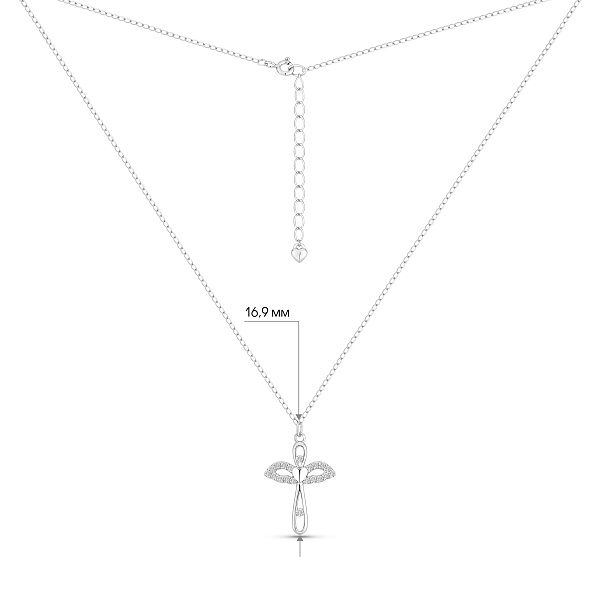 Срібне кольє Янгол з фіанітами (арт. 7507/2431) – зображення 3