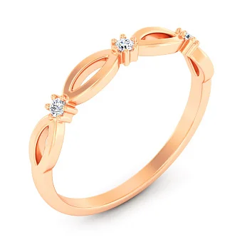 Кольцо из красного золота с бриллиантами (арт. К011859005)