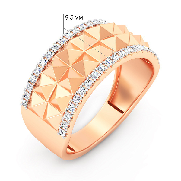 Золота каблучка з фіанітами (арт. 1401022) – зображення 2