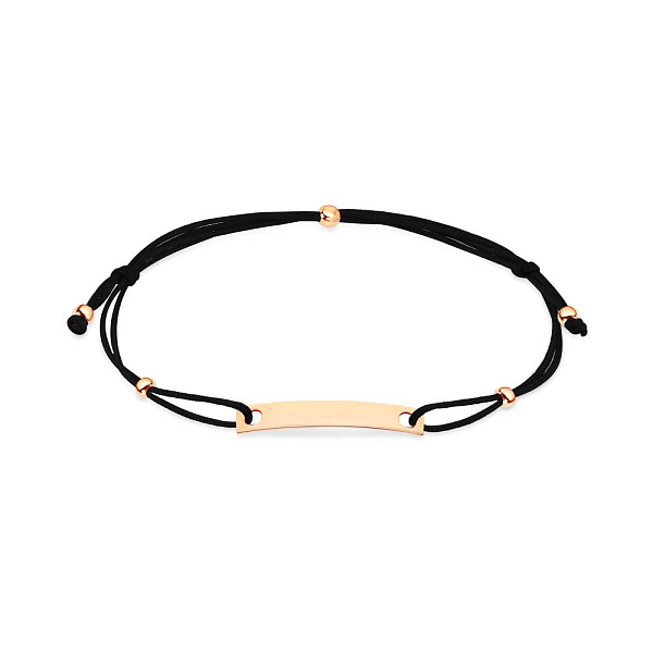 Браслет с шелковой нитью и золотыми вставками (арт. 340013ч) – изображение 1