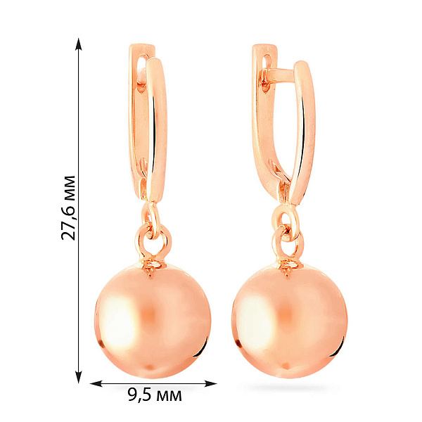 Золоті сережки з підвісками (арт. 100053/3) – зображення 2