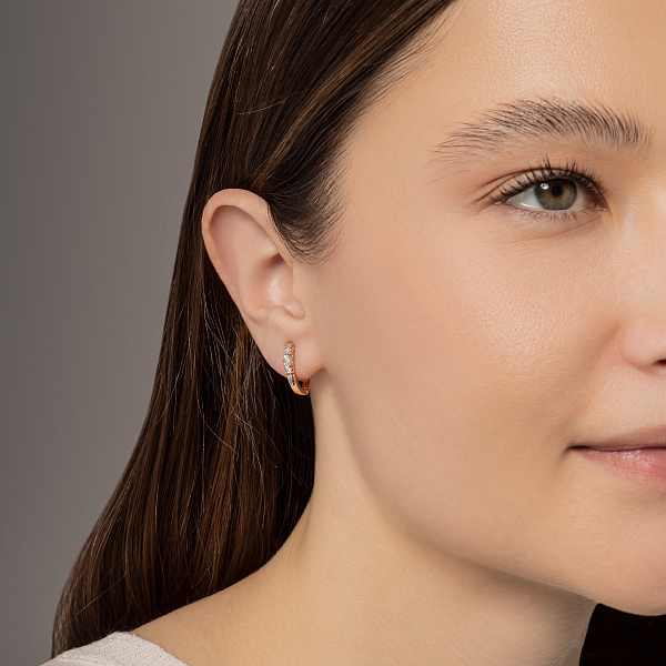 Золоті сережки з діамантами (арт. С011027005) – зображення 3