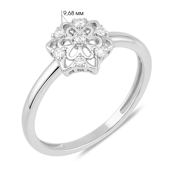 Каблучка з білого золота з діамантами (арт. К011081010б) – зображення 2