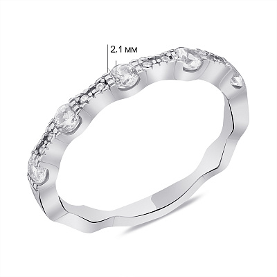 Серебряное кольцо с дорожкой из фианитов (арт. 7501/6109)