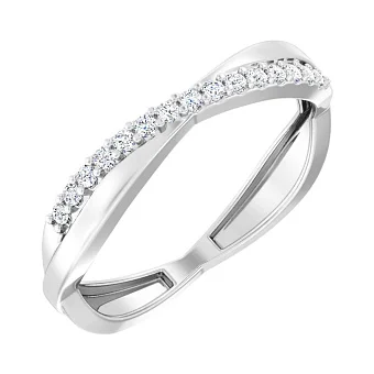 Золота каблучка з доріжкою з діамантів  (арт. К011142015б)