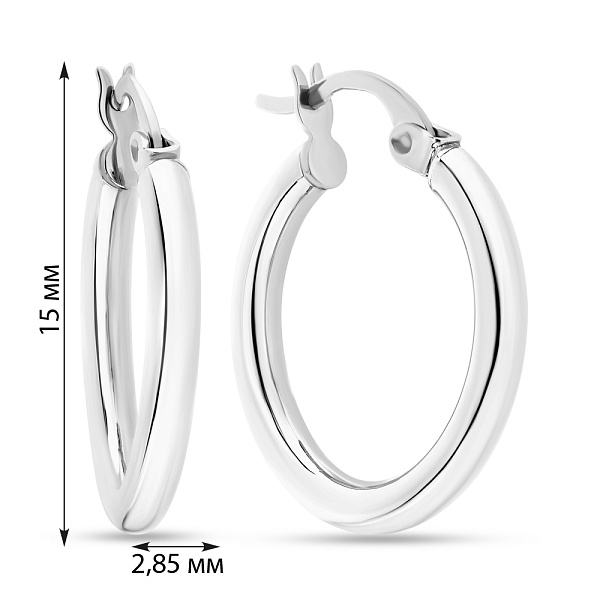 Серьги-кольца из белого золота (арт. 100945/15б) – изображение 2