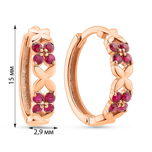 Серьги из красного золота с рубином (арт. 111292/1Пр) – изображение 4