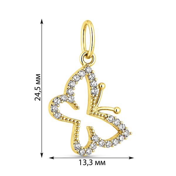 Подвес из желтого золота Бабочка (арт. 422980ж) – изображение 2