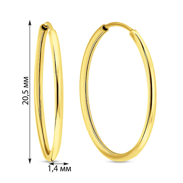 Серьги-кольца из желтого золота (арт. 121900/20ж) – изображение 4