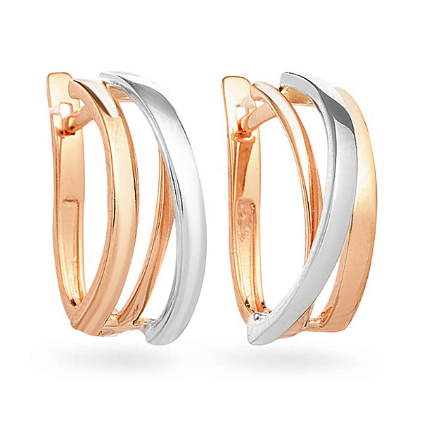 Серьги Синергия из красного и белого золота (арт. 110306) – изображение 1