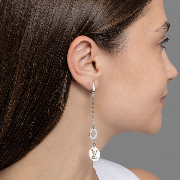 Серьги-подвески из белого золота (арт. 107261б) – изображение 3