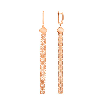 Длинные серьги из красного золота (арт. 111415)