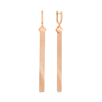 Довгі сережки з червоного золота (арт. 111415)