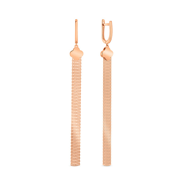 Довгі сережки з червоного золота (арт. 111415) – зображення 1