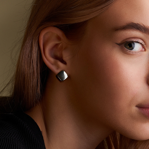 Золотые сережки Francelli в белом цвете металла (арт. 106825б) – изображение 2