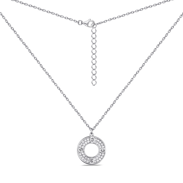 Кольє срібне з підвіскою і з фіанітами (арт. 7507/1629) – зображення 2