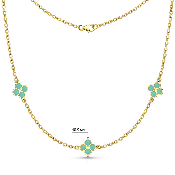 Золотое колье с эмалью (арт. 352842жебрз) – изображение 5