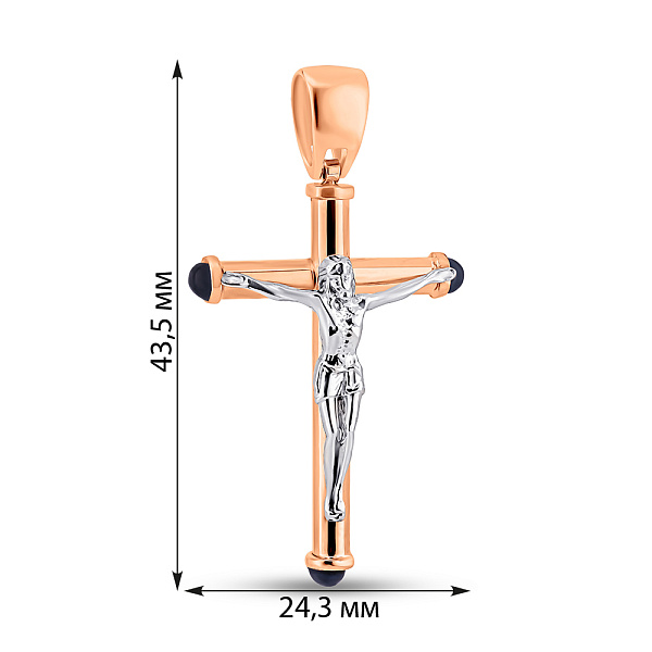 Золотой крестик с фианитами (арт. 500692с) – изображение 3