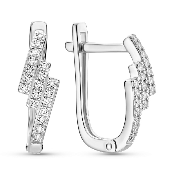 Сережки з білого золота з діамантами (арт. С011977010б) – зображення 1