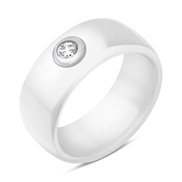 Кольцо из керамики с серебряной вставкой (арт. 7501/К2ФК1/4042-16) – изображение 1