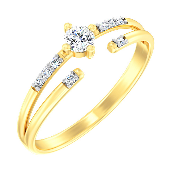 Кольцо из желтого золота с фианитами (арт. 140761ж) – изображение 1
