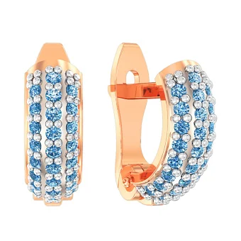 Дитячі золоті сережки з фіанітами  (арт. 110317гп)