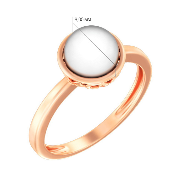 Золотое кольцо с жемчугом (арт. 141099) – изображение 4