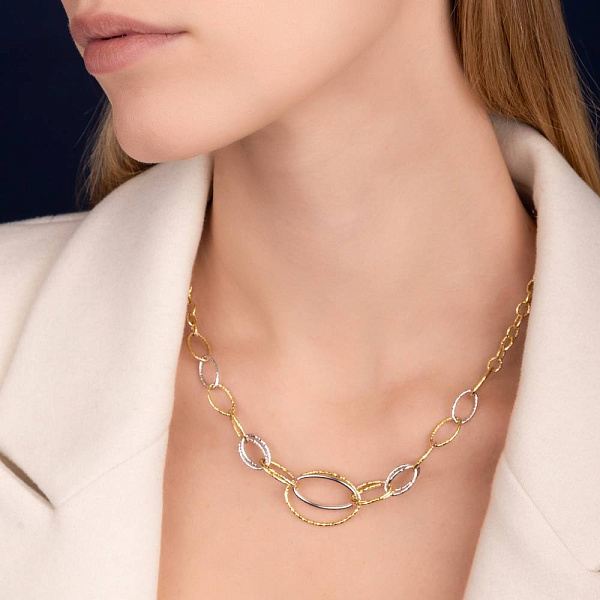 Масивне кольє Francelli з жовтого і білого золота (арт. 352484жб) – зображення 2