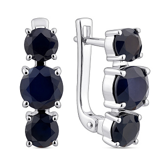 Серебряные серьги с сапфирами (арт. 7502/2089124Спс)