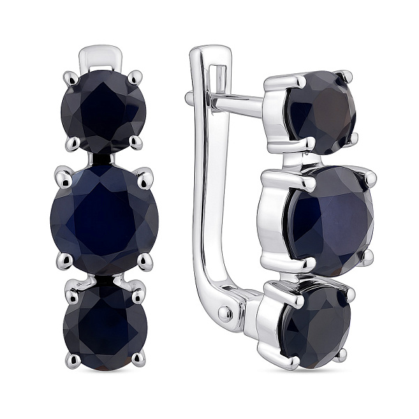 Серебряные серьги с сапфирами (арт. 7502/2089124Спс) – изображение 1