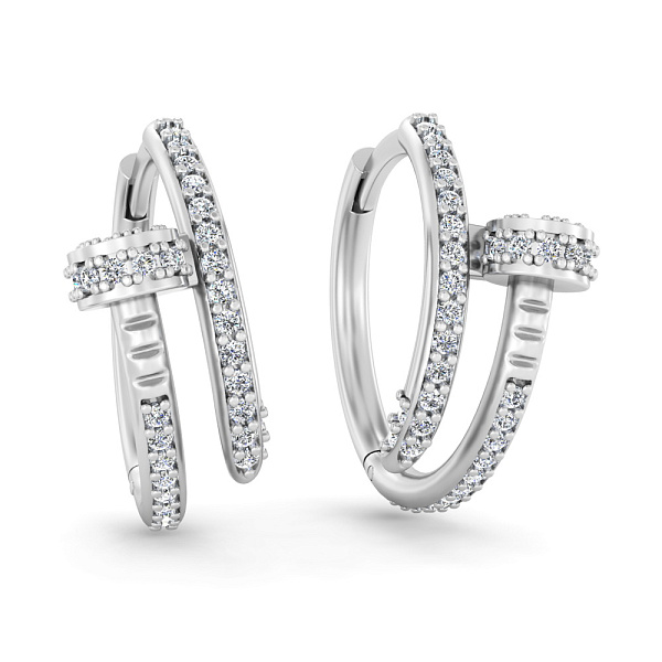 Сережки з білого золота з діамантами  (арт. С011537030б) – зображення 1