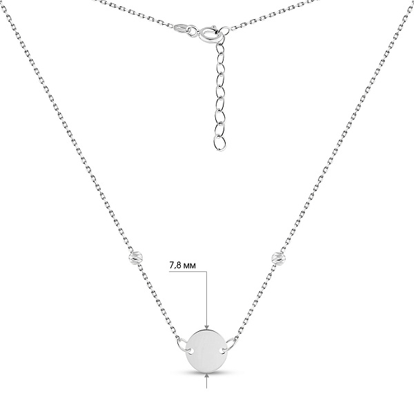Кольє Монета з білого золота (арт. 352498/8б) – зображення 3