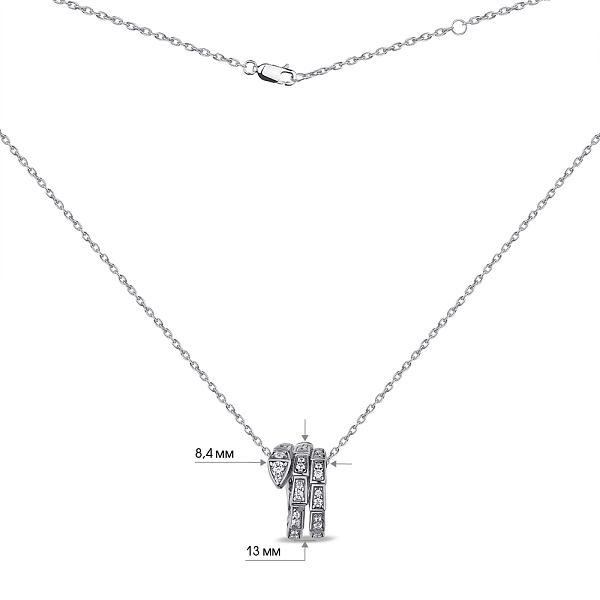 Кольє зі срібла Змія з фіанітами (арт. 7507/1460/1) – зображення 3