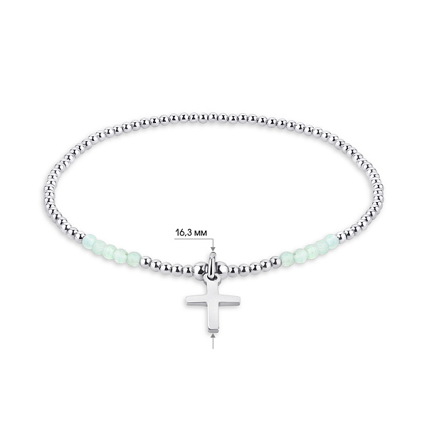 Срібний браслет з зеленими альпінітами (арт. 7509/3941аз) – зображення 2