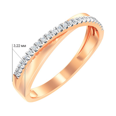 Золотое кольцо с дорожкой из бриллиантов (арт. К011055010)