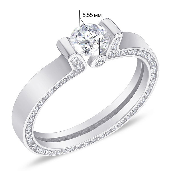 Серебряное кольцо с фианитами (арт. 7501/4180) – изображение 2