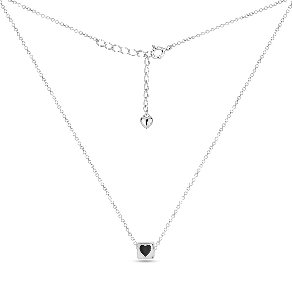 Серебряное колье Сердечко с эмалью (арт. 7507/2713еч) – изображение 1