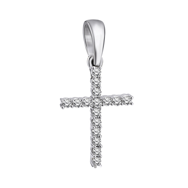 Золотий хрестик з діамантами (арт. П341011010б) – зображення 1