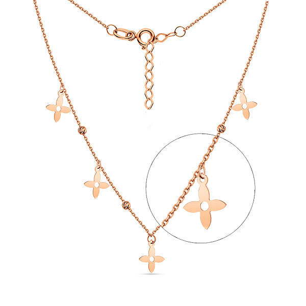 Кольє з червоного золота з підвісками (арт. 352084) – зображення 1