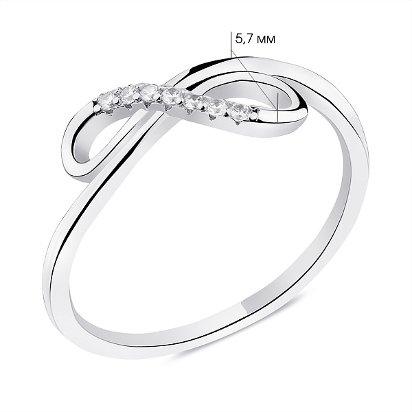 Срібна каблучка з фіанітами (арт. 7501/6221) – зображення 2
