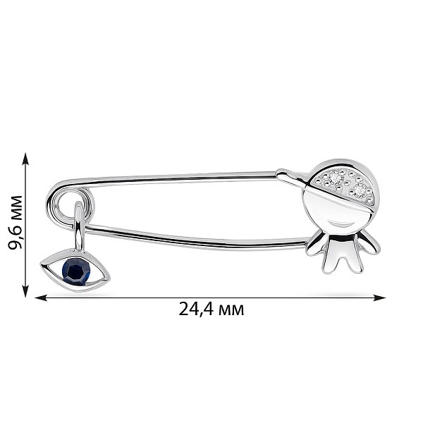 Серебряная булавка с альпинитом (арт. 7511/БР2ФС/024ас) – изображение 2