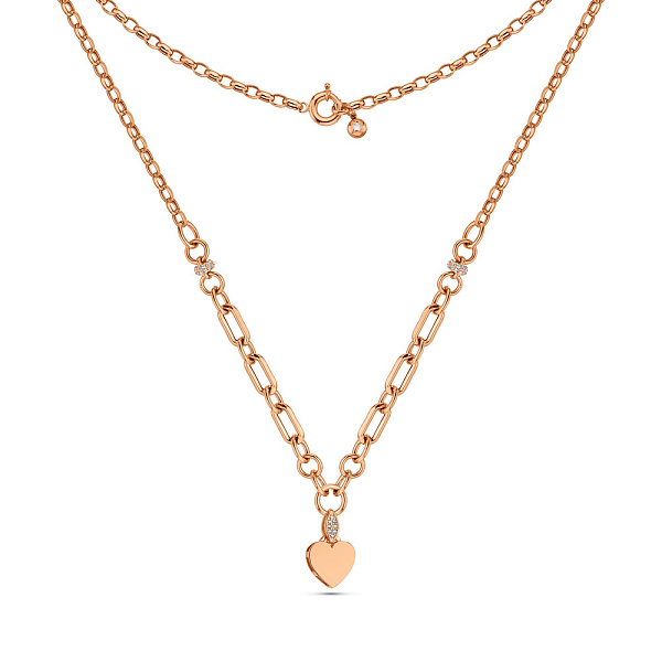 Колье из красного золота с фианитами (арт. 352682) – изображение 2