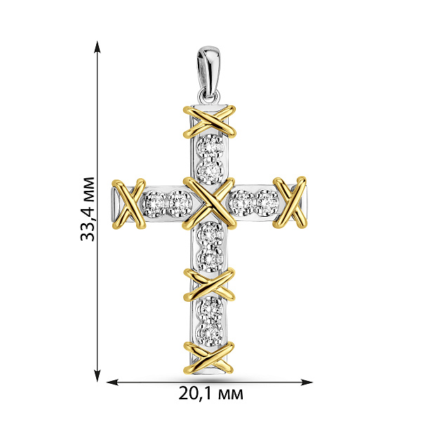 Золотой крестик с бриллиантами (арт. 3192207223) – изображение 4