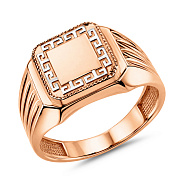 Фото Печатка из красного золота без камней (арт. 170007)